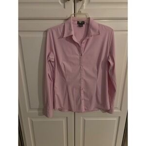 Ameliora Light Pink Button Down Shirt Italian Fabric Stretch Tailored Size L